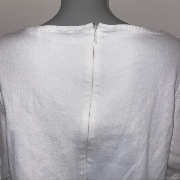 Labelrail Dress mini puff sleeve white cotton denim size 10 - Picture 5 of 8